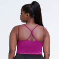 Sutiã esportivo plus size running cami tank top yoga cruz traseiro 2xl rosa sutiã esportivo para mulheres de tamanho grande